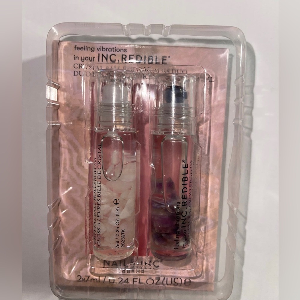 Amethyst and Rose Quartz ~ Crystal Ball Rollergloss Duo BNIB - Picture 2 of 4
